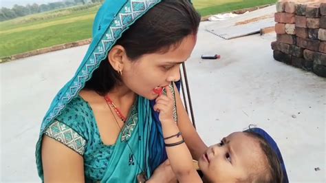 desi village breastfeeding|Breastfeeding India village girl new vlog .